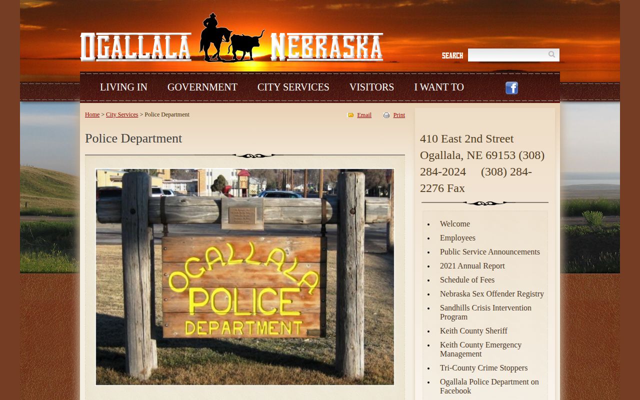 Keith County Ogallala police records source screenshot